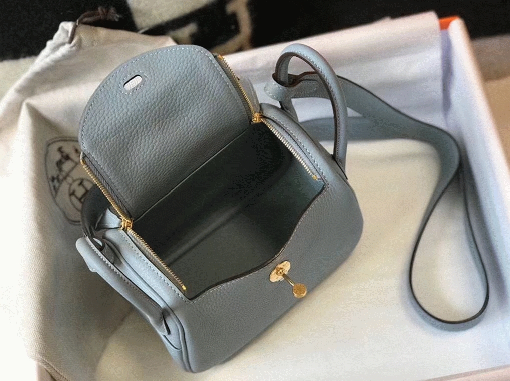 Replica H**me5 Lindy Mini handbag in blue lin color