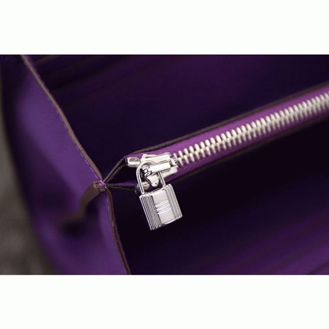 Purple replica H**me5 Kelly Longue wallet