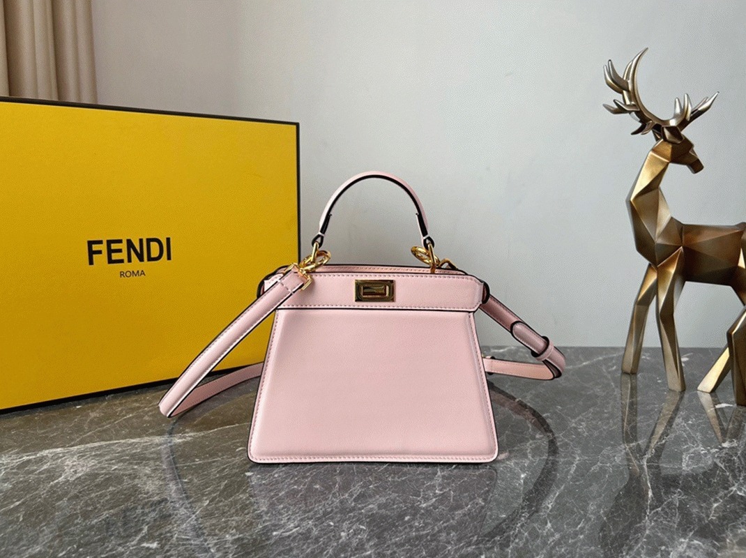 Top Quality Knockoff F**di Peekaboo ISeeU Petite Bag In Pink Nappa Leather