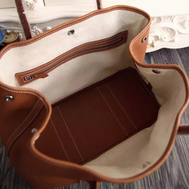 Brown Knockoff H**me5 Garden Party 30cm Everyday Handbag
