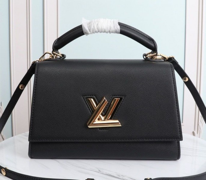 L0vis Vvtt0n Twist One Handle MM Handbag In Black
