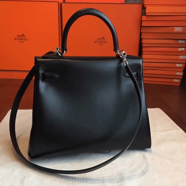 Black Replica H**me5 Kelly Retourne 28cm Everyday Tote