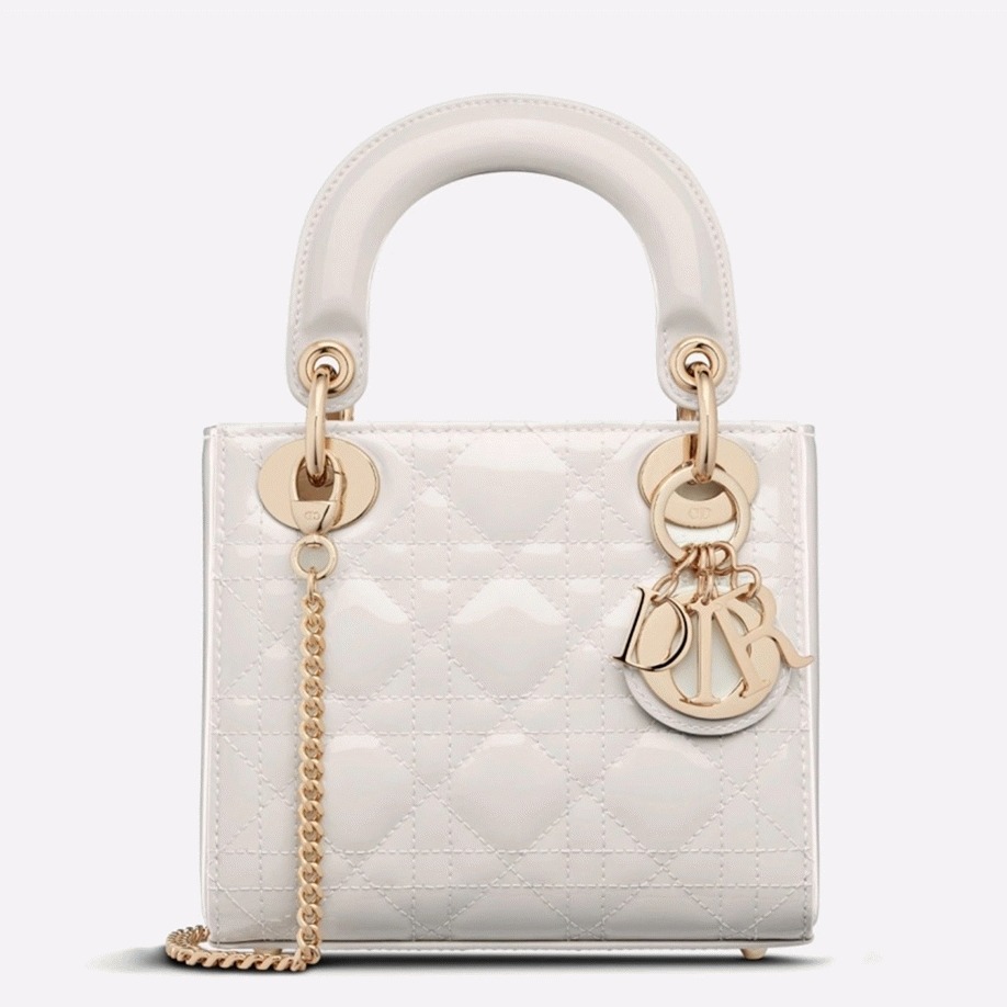 D10r Lady D10r Mini Chain Bag Imitation with Chain in White