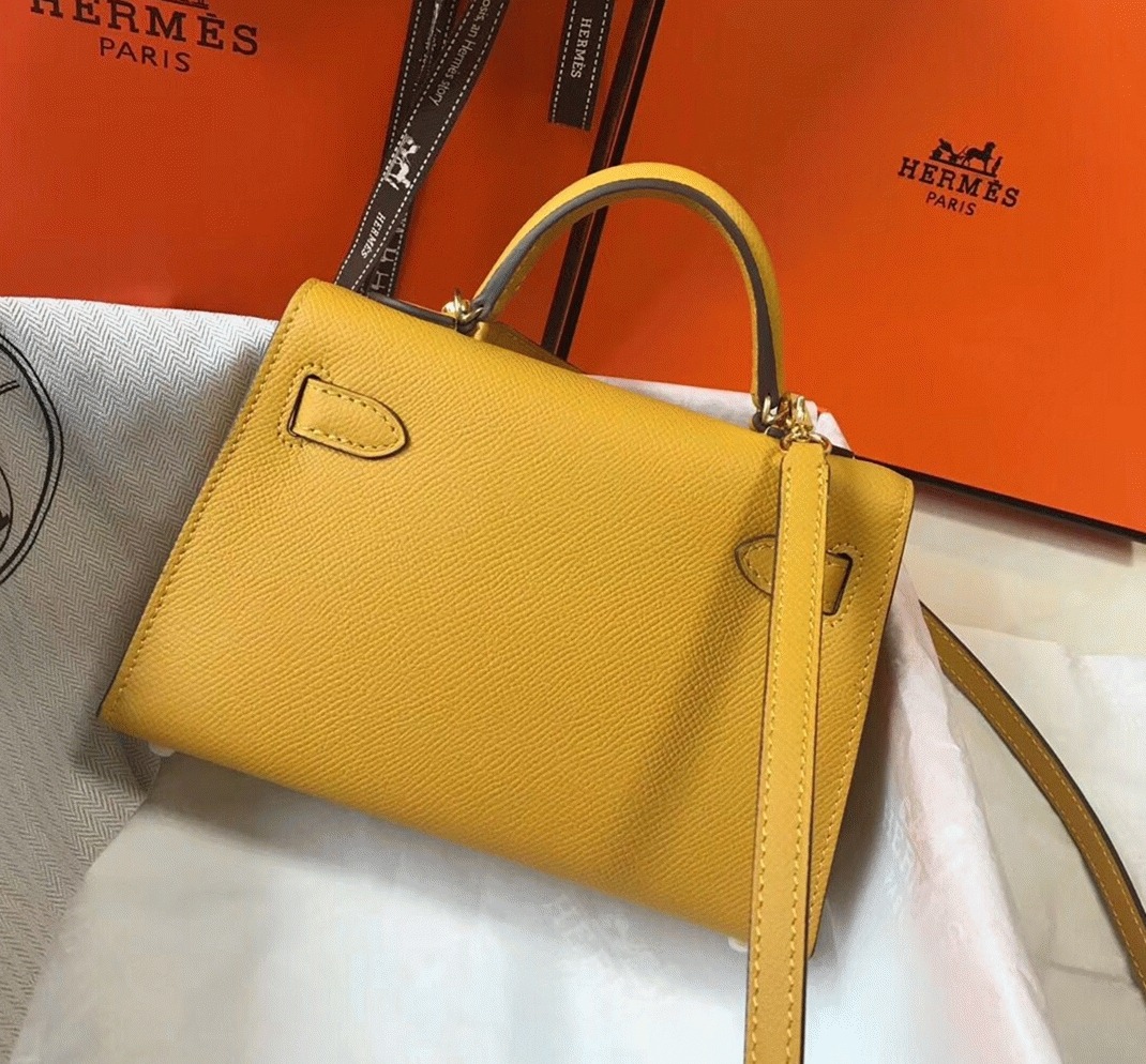 Yellow H**me5 Kelly Mini II Replica Handbag