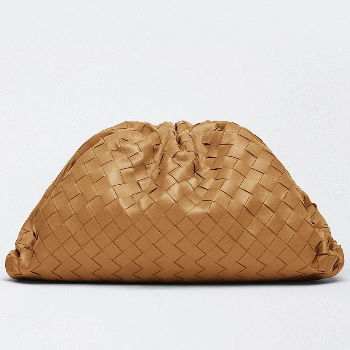 Replica B0tt*ga Ven*ta Large Pouch Clutch Bag Caramel
