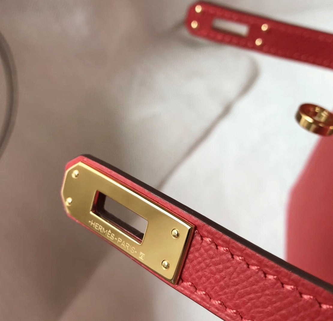 H**me5 Kelly Mini II Bag Replica in Rouge Vif