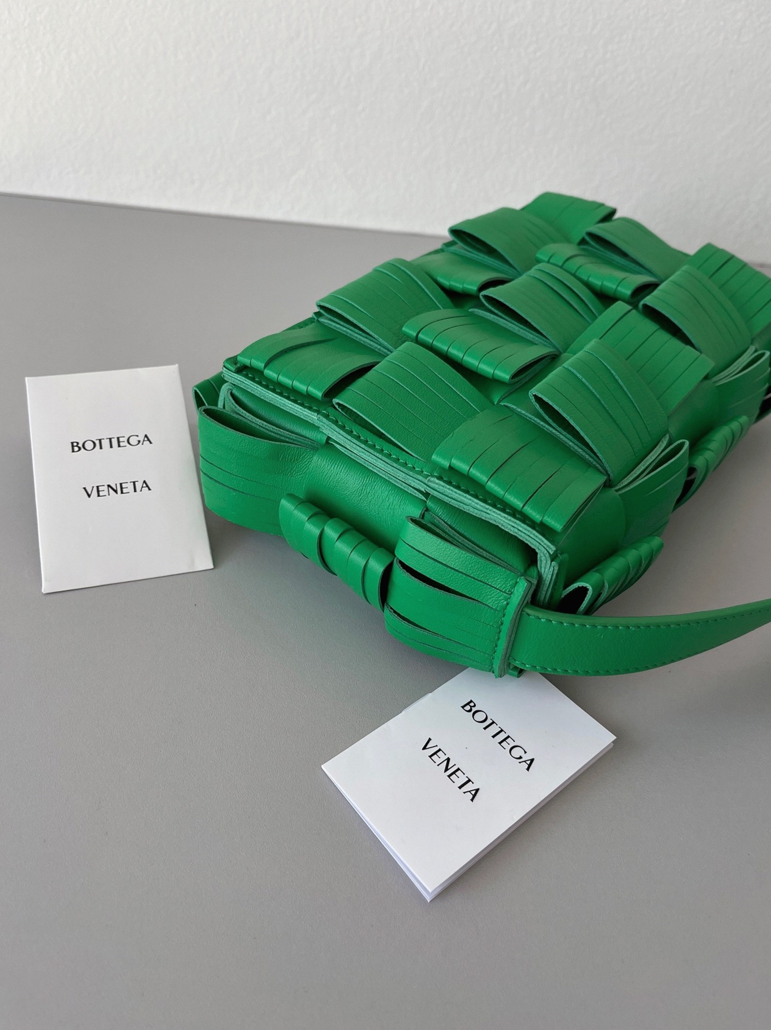 Top Quality Knockoff B0tt*ga Ven*ta Cassette Fringed Bag In Parakeet