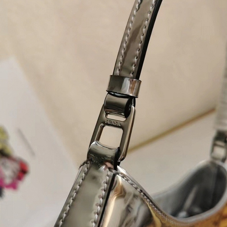 Silver Pra*a Cleo Small Bag Fake