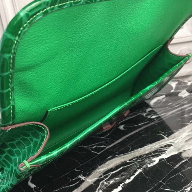 Bambou Knockoff H**me5 Jige Elan 29 Green Accent Clutch