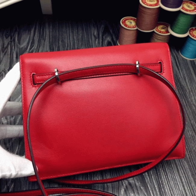 Red Swift Leather Fake H**me5 Kelly Danse Chic Handbag