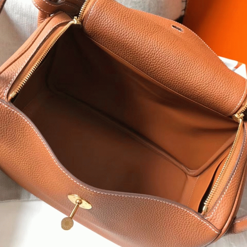 Luxury replica H**me5 Lindy 26cm handbag in gold