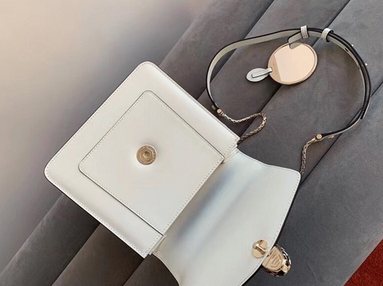Fake Bv1g*ai Serpenti Forever Small Bag White Calfskin