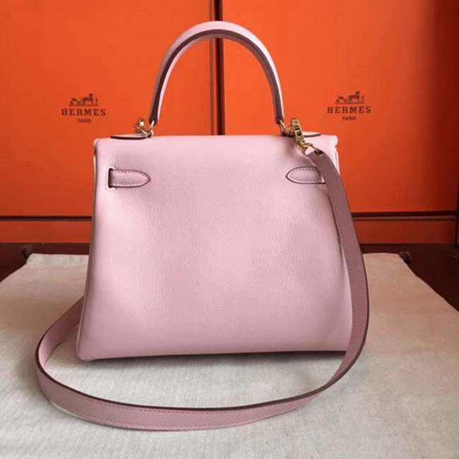 Rose Dragee Swift Replica High Quality H**me5 Kelly Retourne 28cm Bag