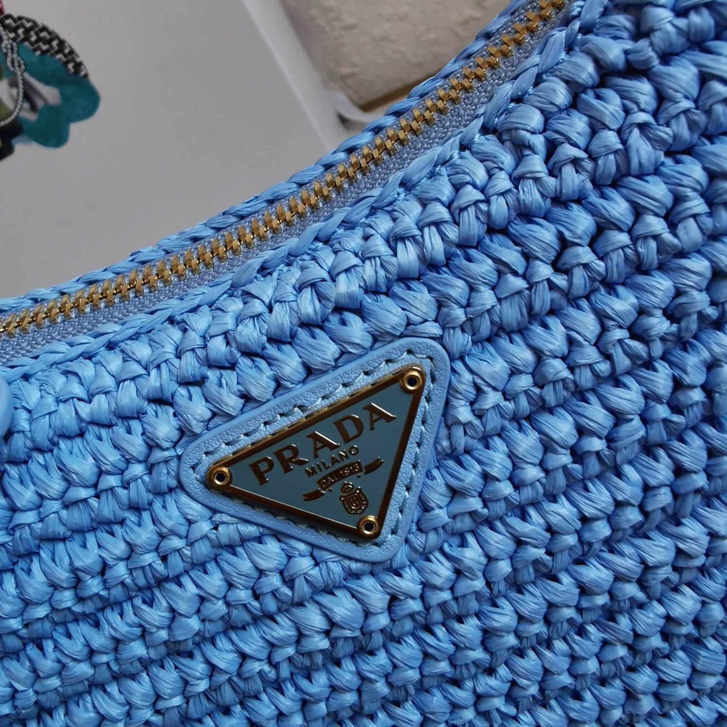 Pra*a Re-Edition Shoulder Bag Fake in Blue