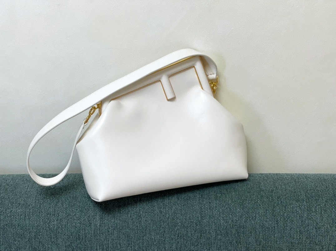 Top Quality Replica F**di First Medium Bag In White Nappa Leather