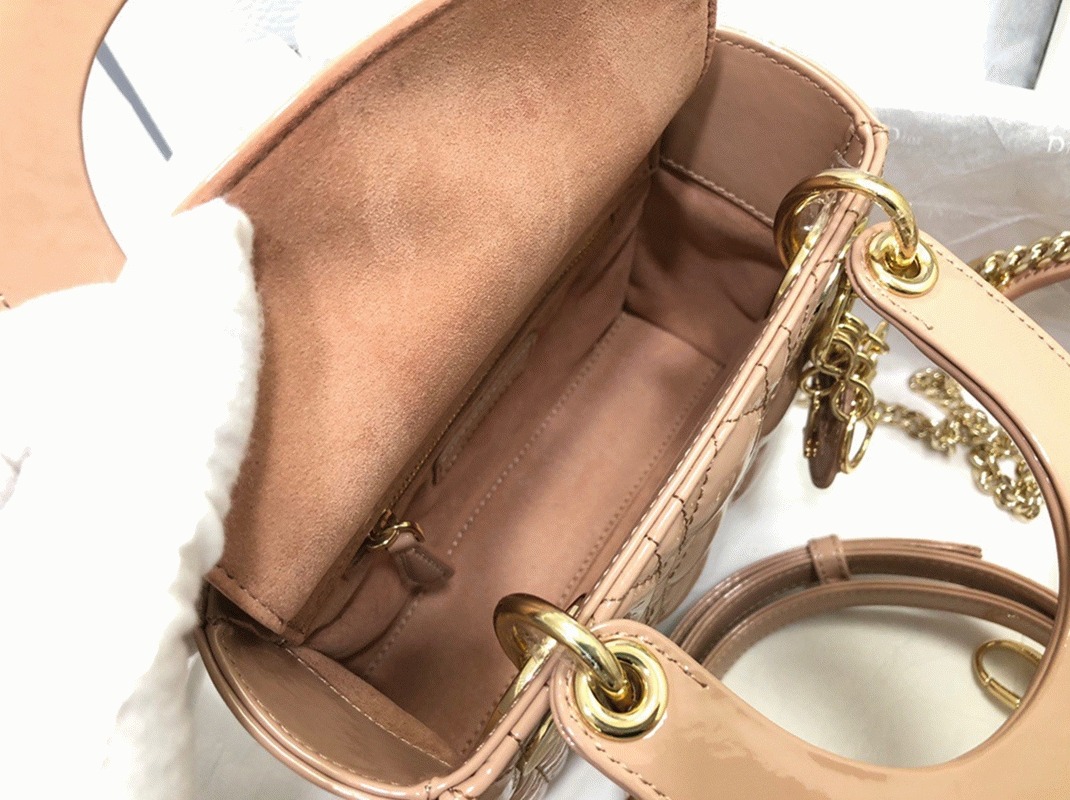 D10r Lady D10r Mini Chain Bag Fake in Nude