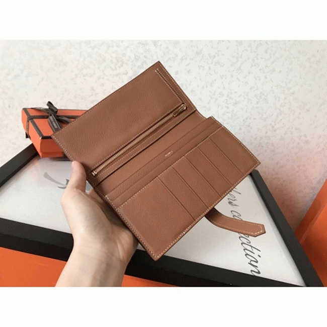 Brown Epsom Fake H**me5 Bearn Wallet