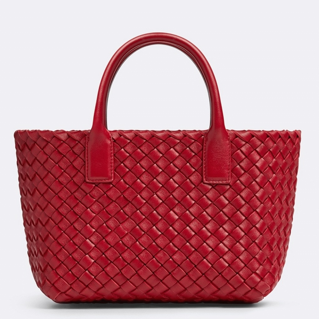 Top Quality Fake B0tt*ga Ven*ta Cabat Mini Bag In Red Intrecciato Lambskin