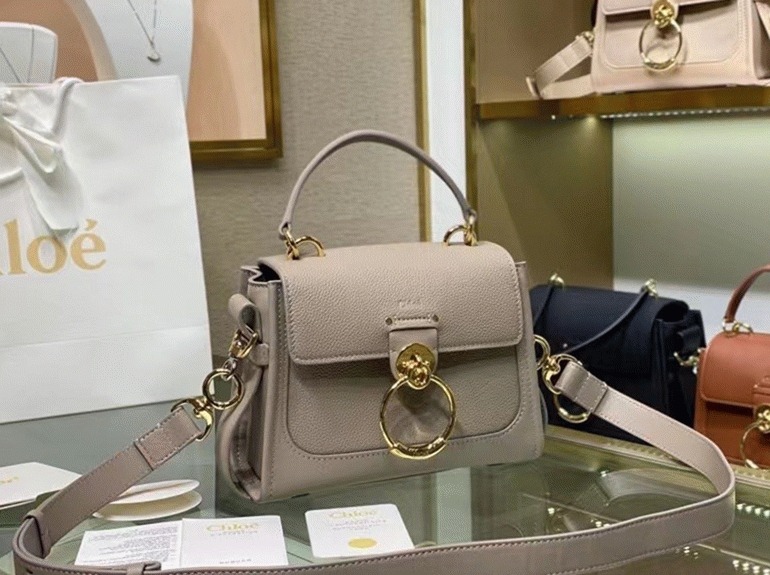 top quality fake Ch10e mini tess day bag in grey grained leather