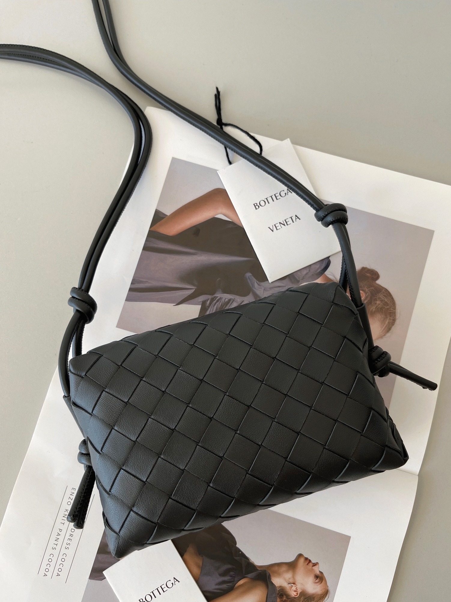 Faux B0tt*ga Ven*ta Loop Mini Bag Black