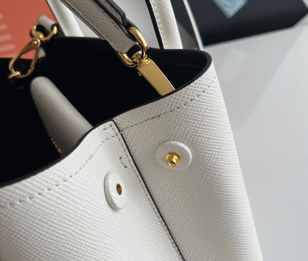 White Pra*a Double Mini Bag Replica