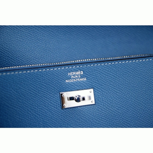 Jean blue knockoff H**me5 Kelly Longue wallet