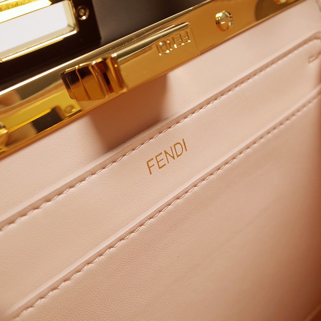 Top Quality Replica F**di Peekaboo ISeeU Small Bag In White Calfskin