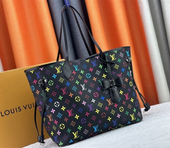 L0vis Vvtt0n X TM Multicolored Neverfull MM In Black