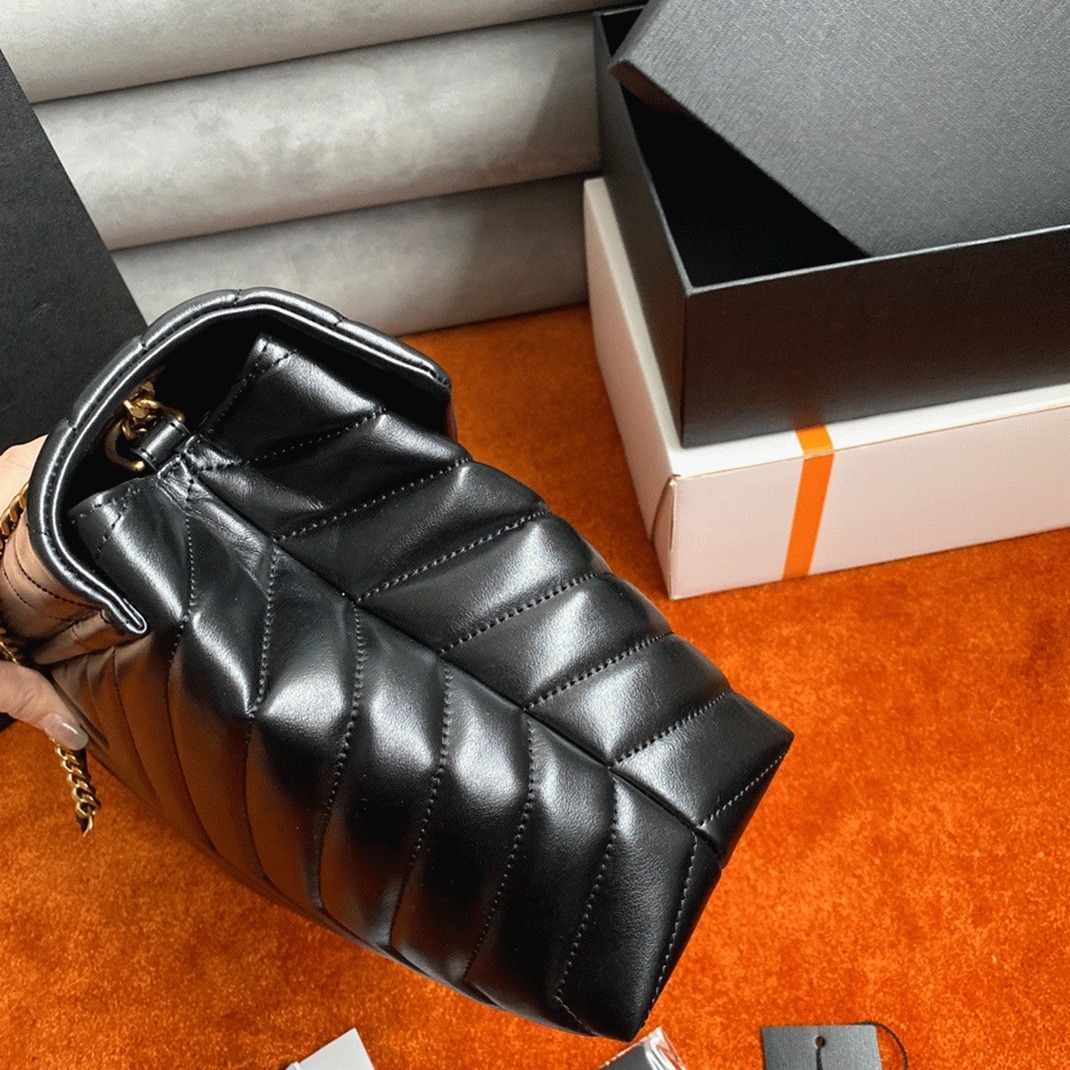Replica Sa1nt Lau*nt LouLou Medium Chain Bag Black