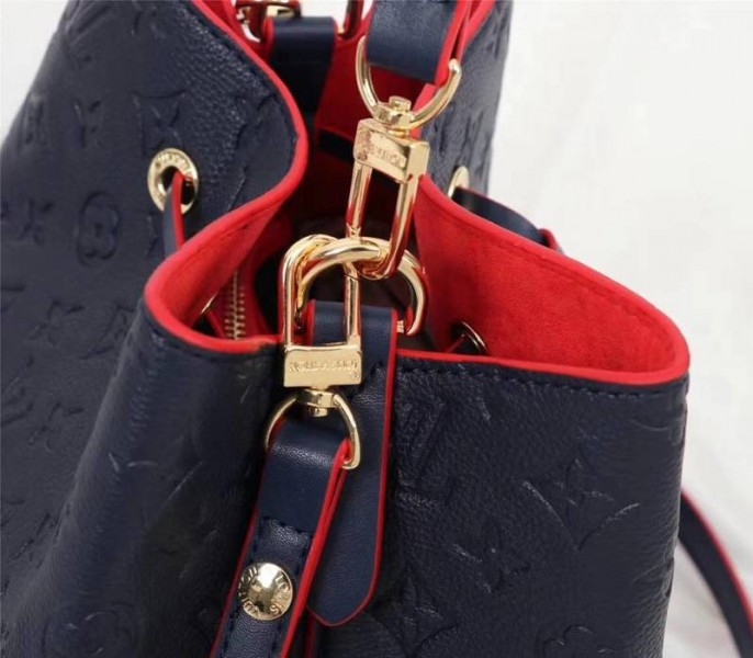 L0vis Vvtt0n Monogram Empreinte NeoNoe MM Bag In Marine Rouge