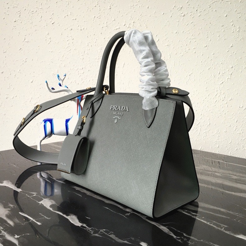 Pra*a Monochrome Small Bag Fake in Grey