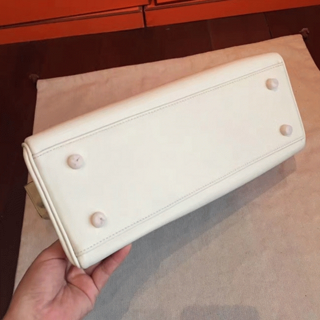 Ivory Swift Fake H**me5 Kelly Retourne 32cm Refined Purse