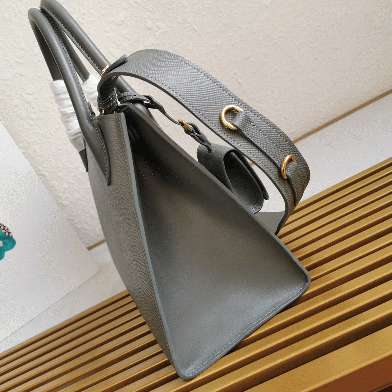 Grey Pra*a Monochrome Medium Bag Replica