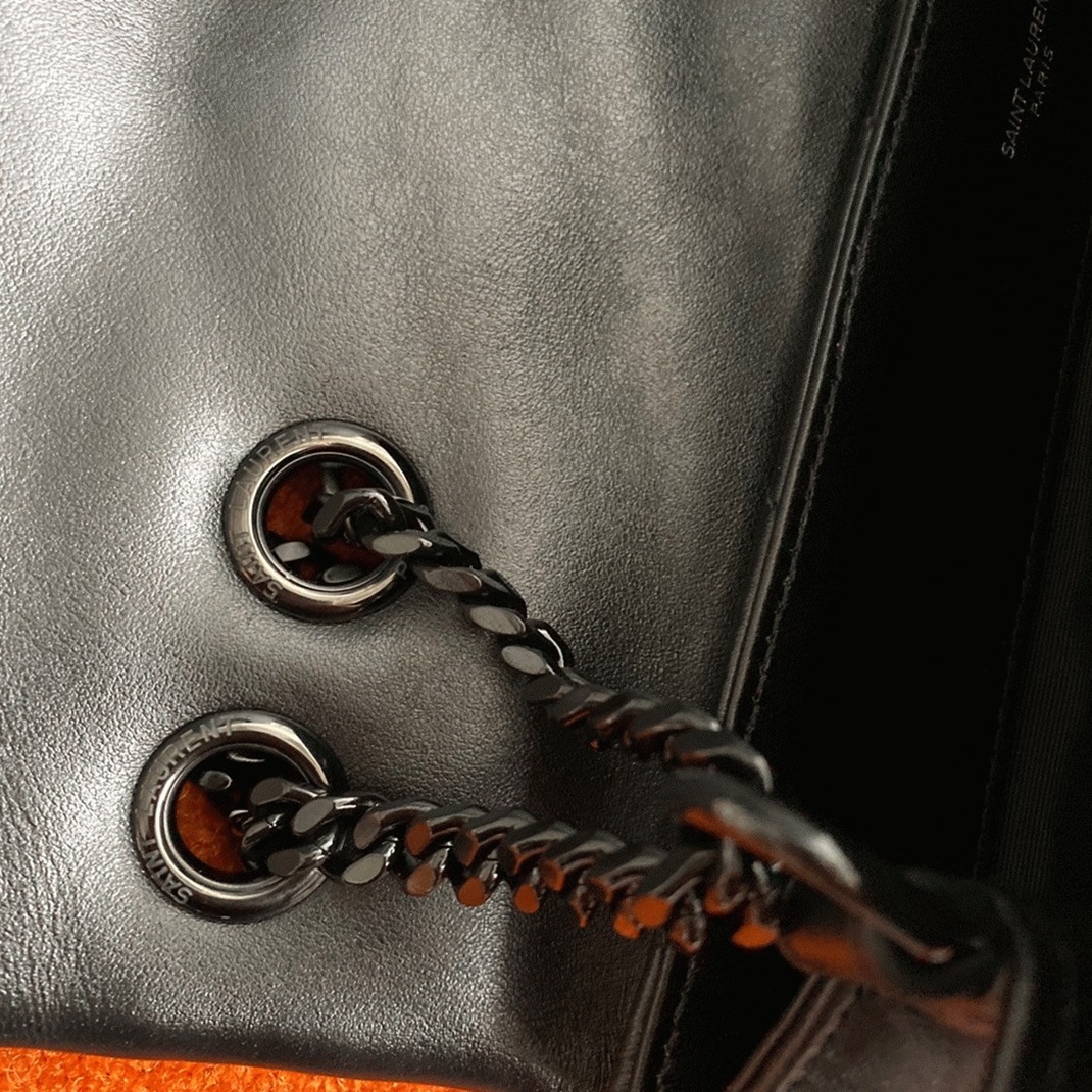 Fake Sa1nt Lau*nt LouLou Medium Chain Bag Black