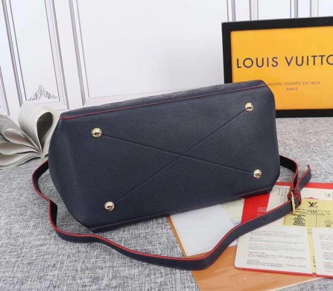 L0vis Vvtt0n Monogram Empreinte Leather Maida Hobo In Navy Blue