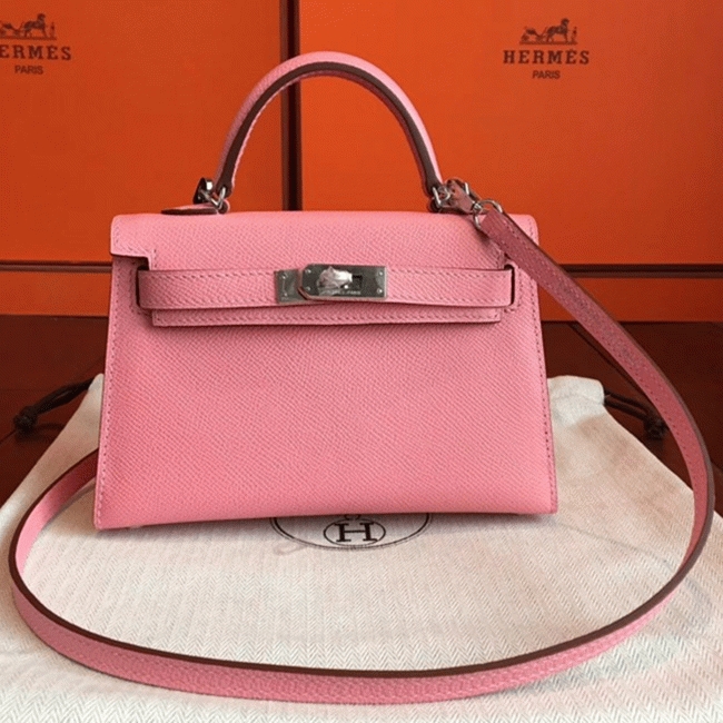 Rose Confetti Epsom Budget Knockoff H**me5 Kelly 20cm Purse