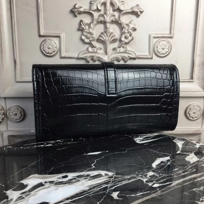 Blue electric crocodile leather replica H**me5 Jige Elan clutch bag