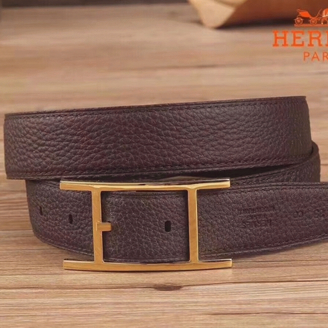 Replica H**me5 Quentin chocolate reversible belt