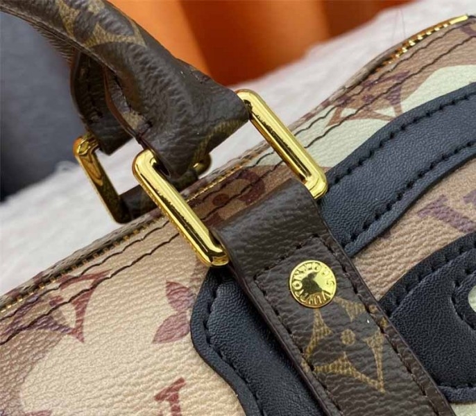 L0vis Vvtt0n J Hope X Keepall Bandouliere 25 Brown Travel Bag In Two Eyes Patches