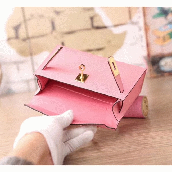 Pink Epsom Replica H**me5 Kelly 20cm Graceful Bag