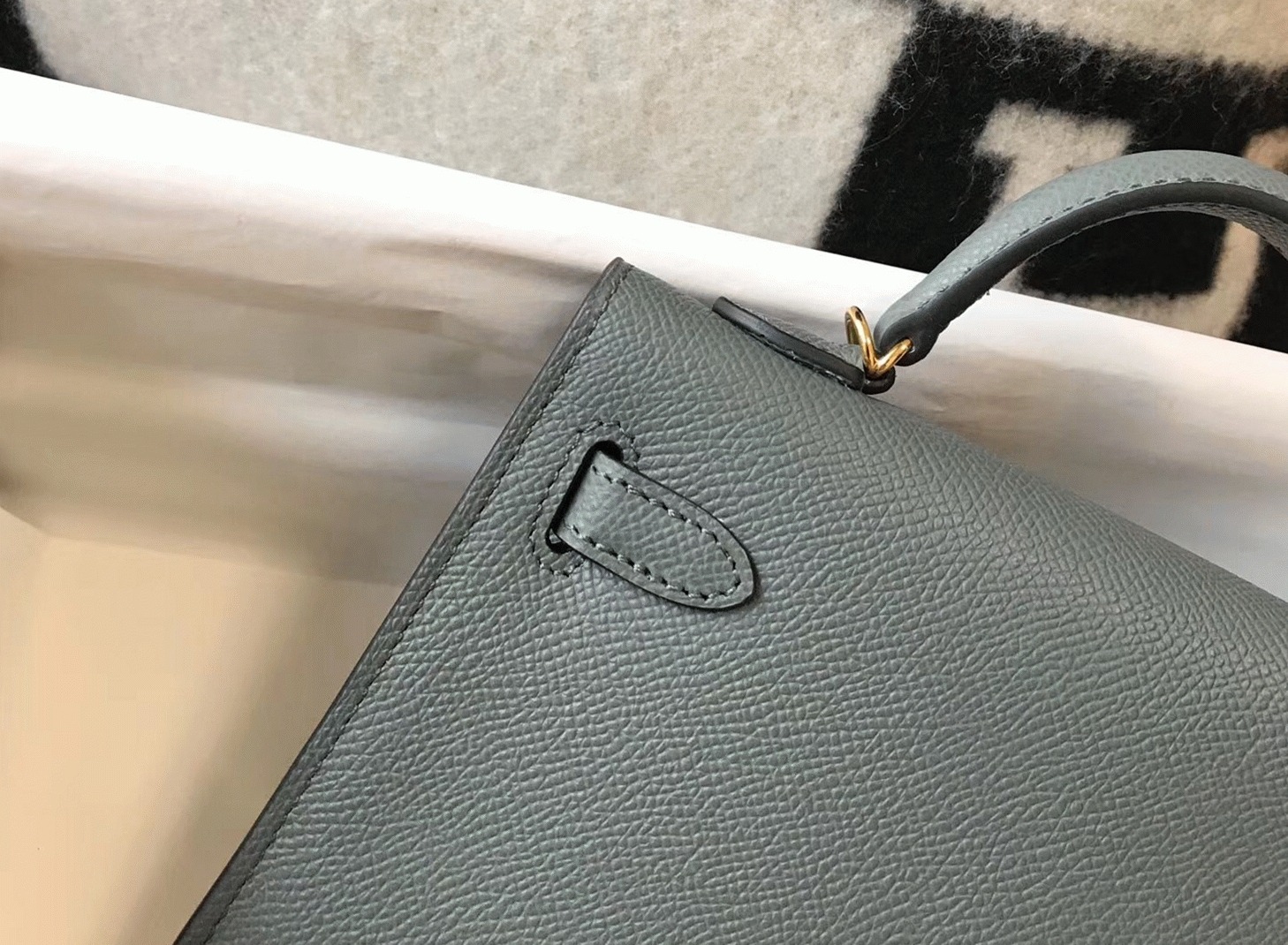 H**me5 Kelly Mini II Bag Fake in Vert Amand