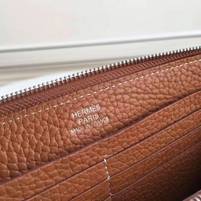 Brown Luxury Replica H**me5 Wallet Azap Zipped