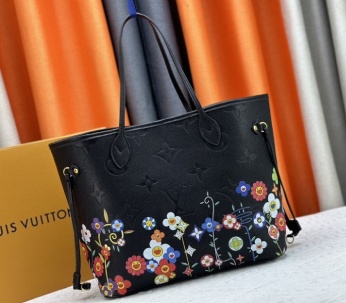 L0vis Vvtt0n X TM Monogram Empreinte Neverfull MM In Black With Style 1
