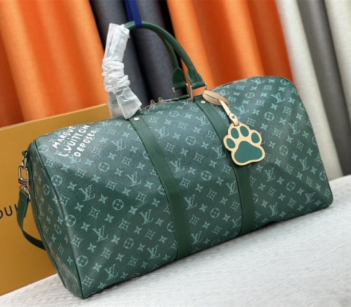 L0vis Vvtt0n Monogram Heritage Canvas Keepall Bandouliere 50 In Green