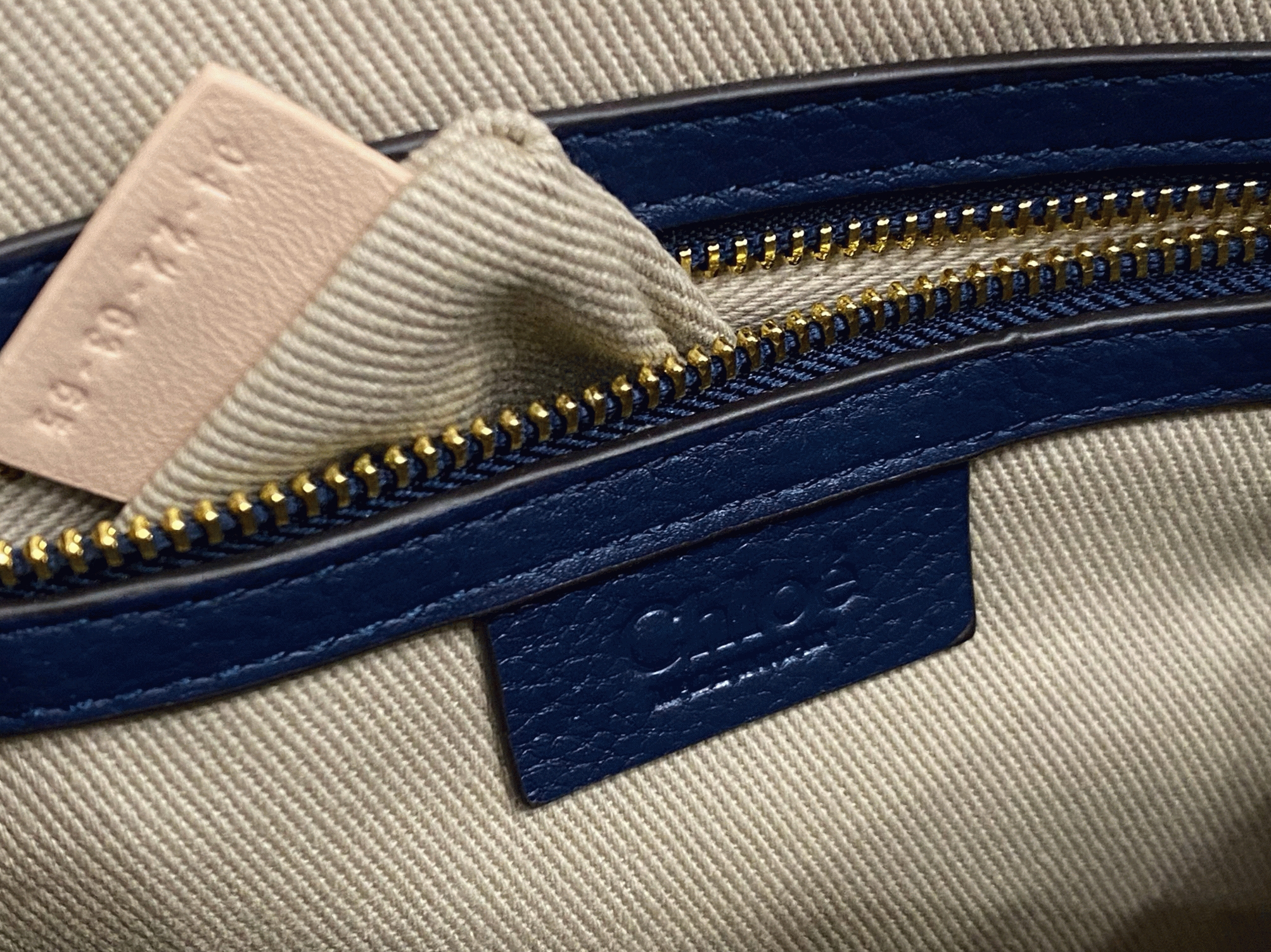 top quality fake Ch10e marcie small double carry bag in blue grained leather