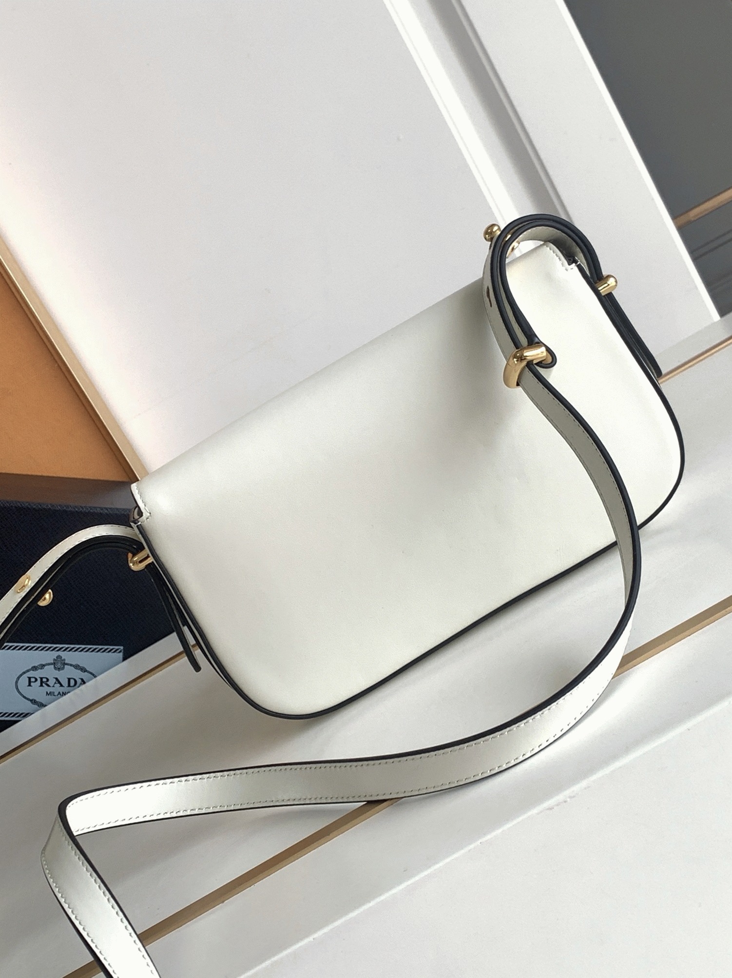 Pra*a Shoulder Bag Fake in White