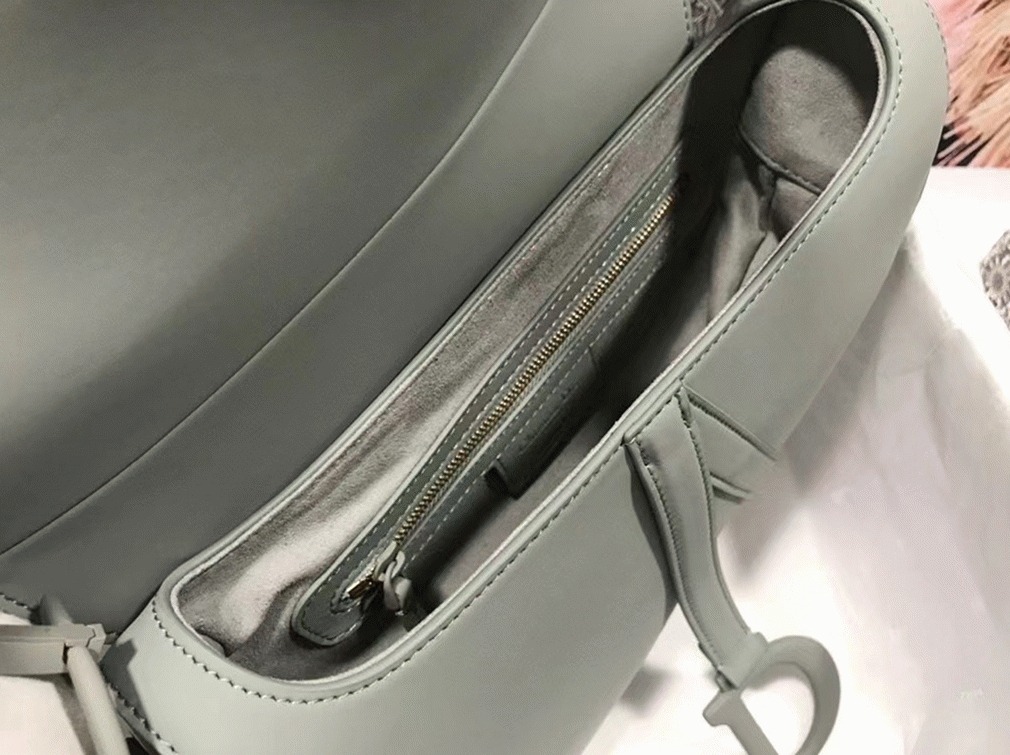 D10r Saddle Bag Faux in Grey Ultramatte Calfskin