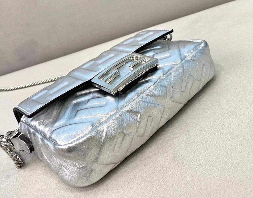 Top Quality Replica F**di Small Baguette Bag In Silver FF