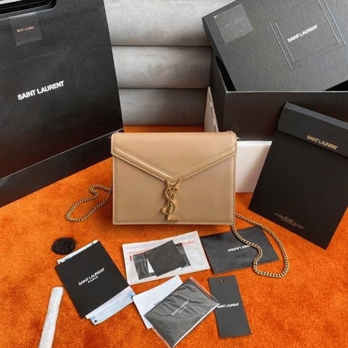 Fake Sa1nt Lau*nt Cassandra Medium Chain Bag Beige