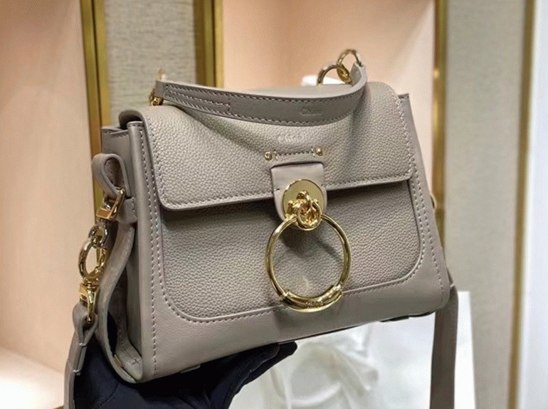 top quality fake Ch10e mini tess day bag in grey grained leather